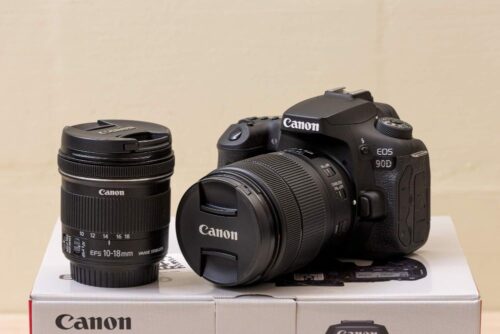 Eos 90D mit Objektiven, Detailansicht Eos 90D mit Objektiven, Detailansicht