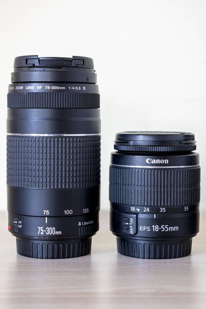 Canon EOS 1300D mit 18-55mm und 75-300mm