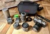 Minolta analog Kamera X-500 + 4 Objektive + Zubehör