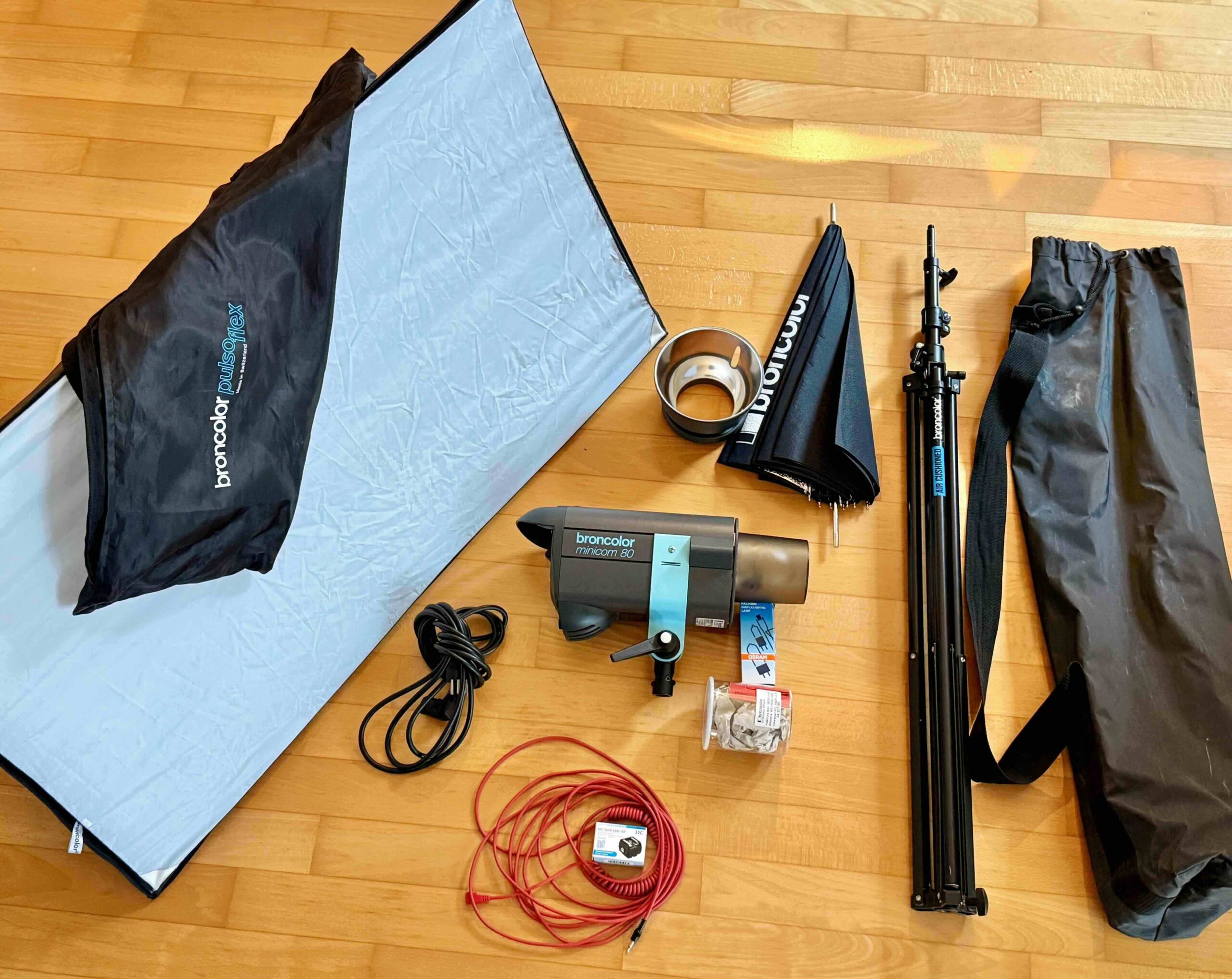 Blitzleuchte Broncolor Minicom 80 mit Zubehör