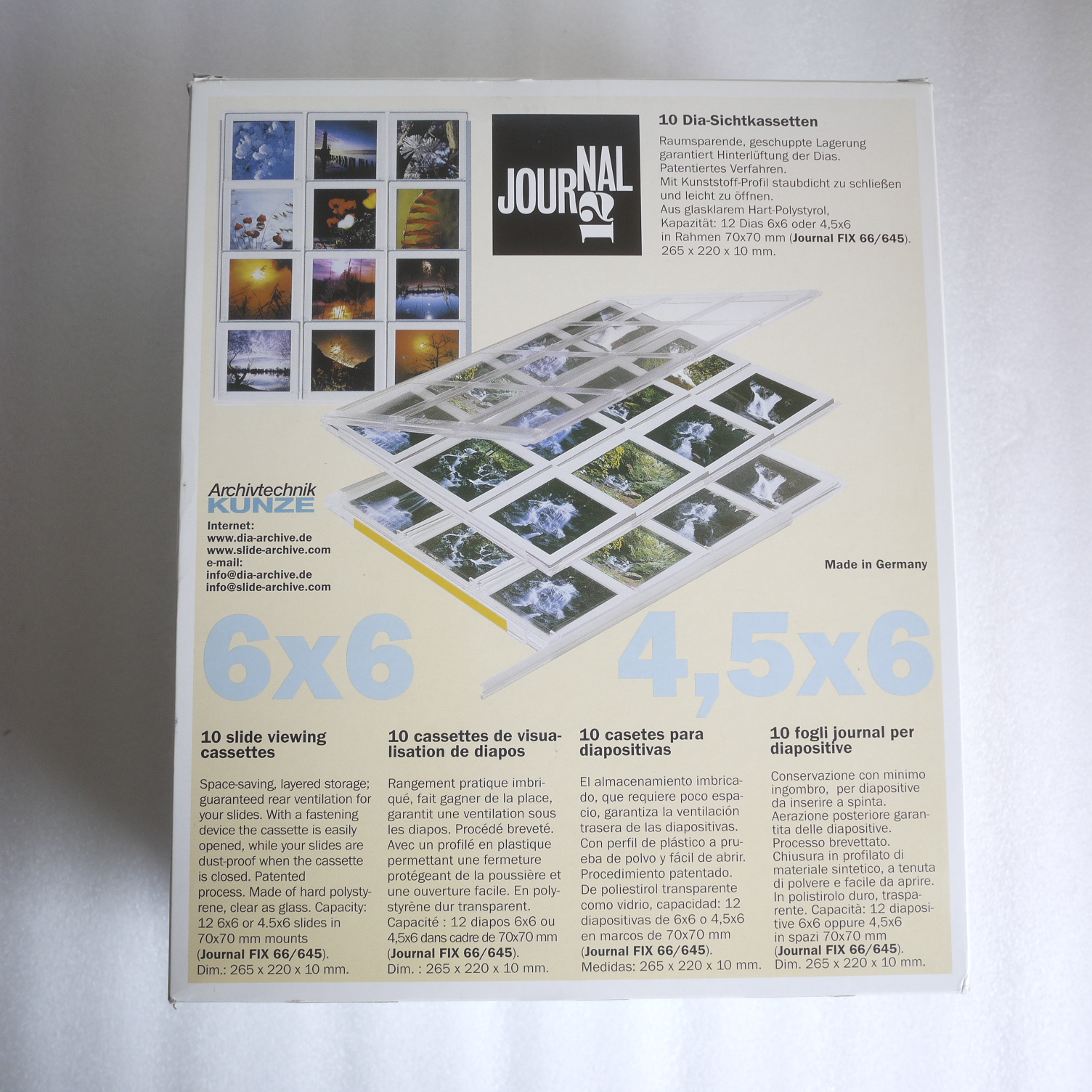 Kunze Journal Dia-Sichtkassetten 6×6 6×4.5 20x Seiten. Neue Ware.
